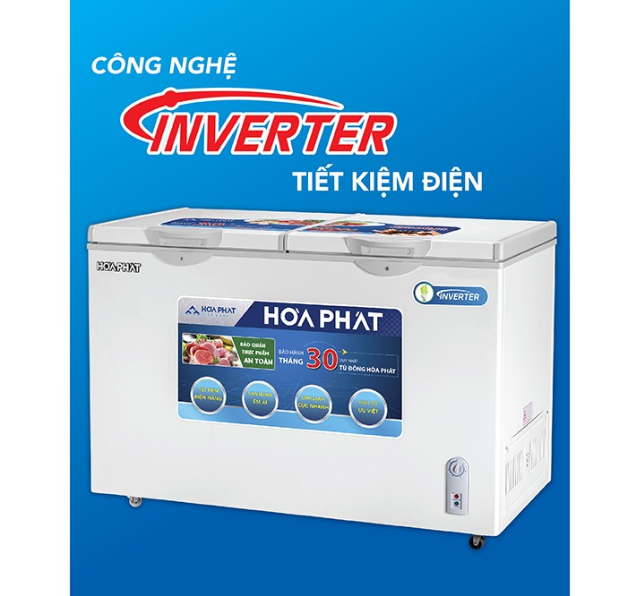 Tủ đông Hòa Phát Inverter 2 ngăn 2 cánh HCFI 606S2Đ2